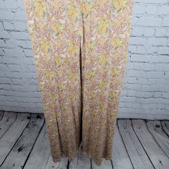 Anthropologie Multicolor Print Boho Stretch Short Sleeve Jumpsuit Jumper Medium - Picture 8 of 12